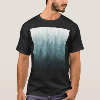 T-shirt My Misty Secret Forest - Turquoise Green