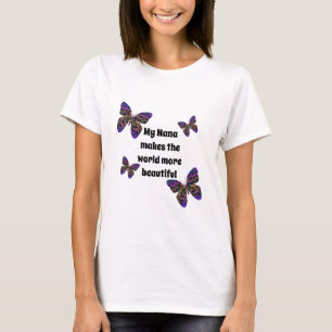 T-shirt My Nana Fait De Belles Papillons Colorés Du Monde