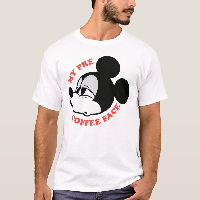 T-shirt My Pre Coffee Face Mickey Mouse (Devant)