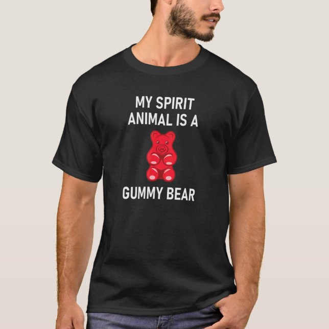 T-shirt My Spirit Animal Est Un Ours Gummy Blagues Sarcast (Devant)