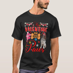 T-shirt My Valentine Has Paws English Springer Spaniel Sun