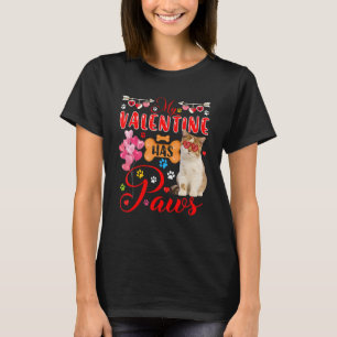 T-shirt My Valentine Has Pws mignon British Shorthair Cat
