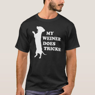 T-shirt My Weiner Do Tricks Black Men's Fun Dachshund 1