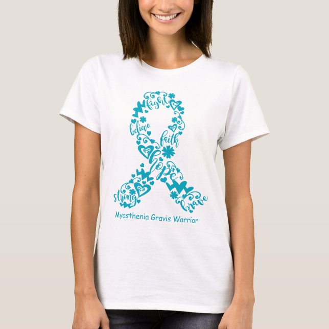 T-shirt Myasthenia Gravis Awareness Ribbon Support Cadeaux (Devant)