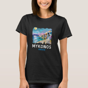 T-shirt Mykonos Grèce Peinture Mykonos