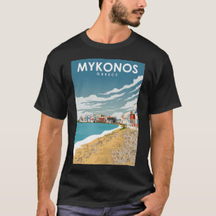 T-shirt Mykonos Grèce Poster Voyage Pittoresque