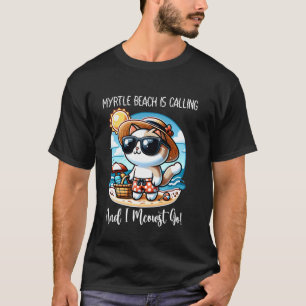 T-shirt Myrtle Beach Appelle Drôle De Chat Vacances De Pri