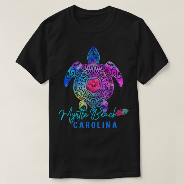 T-shirt Myrtle Beach Carolina Tie Dye Vacances Tortue de m (Design devant)