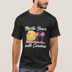 T-shirt Myrtle Beach Caroline du Sud Palmiers Sombres