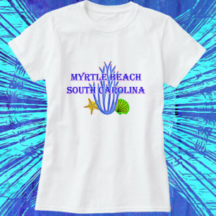 T-shirt Myrtle Beach SC Coral Starfish and Scallop Shell T