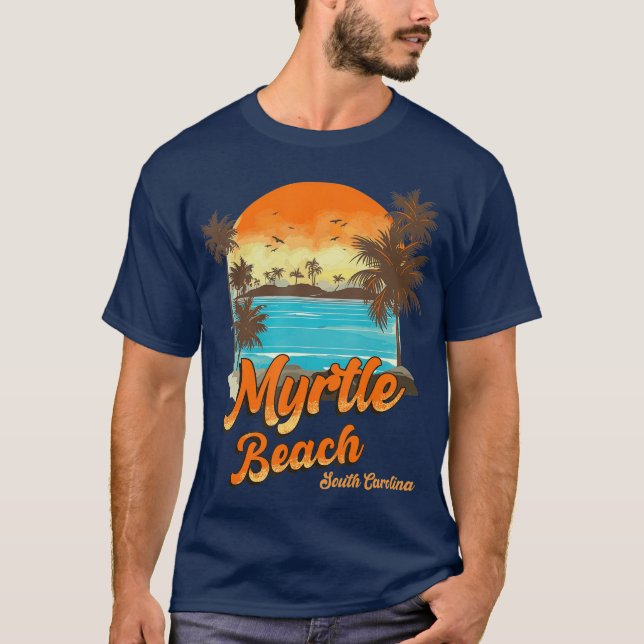T-shirt Myrtle Beach South Carolina Summer Vacances Palm (Devant)