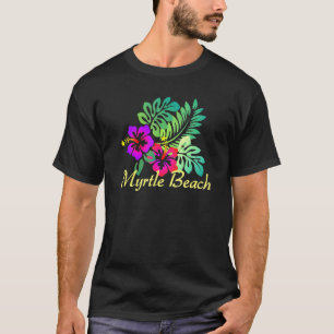 T-shirt Myrtle Beach Tropical Flower Surf Vacay