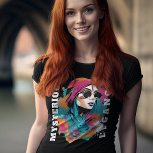 T-shirt Mystérieuse Élégance Art Portrait Femme