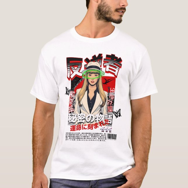 T-shirt Mysterious Rebel - Japanese Noir Style (Devant)