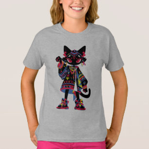 T-shirt Mystic Kawaii Cat – Tribal Spirit Tee Coloré