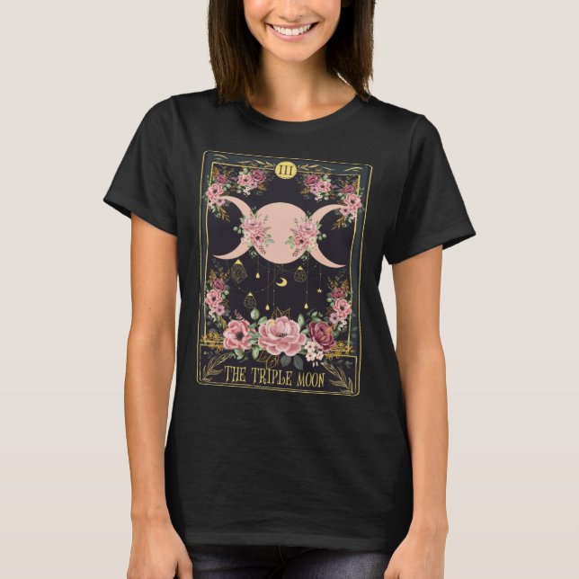 T-shirt Mystical Moon Witchy Celestial Crescent Flying Lun (Devant)