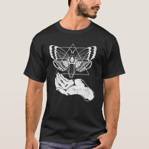 T-shirt Mysticisme magique foncé Hamsa Hand Moth Pagan Occ
