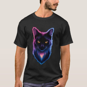 T-shirt Mystique Chat Noir Galaxie Forestière Aesthetic