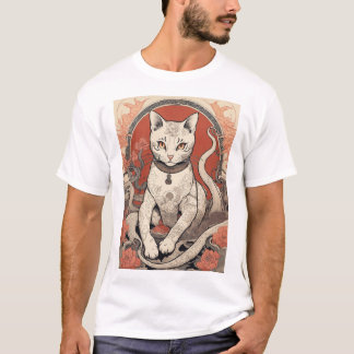 T-shirt "Mystique encrée : le chat de pieuvre"