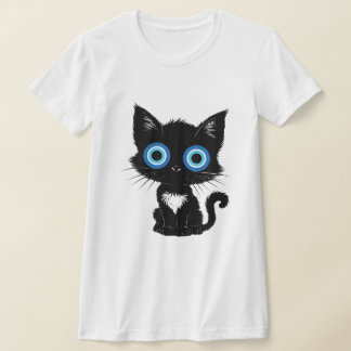 T-shirt Mystique Regard Chat Noir Mauvais Œil