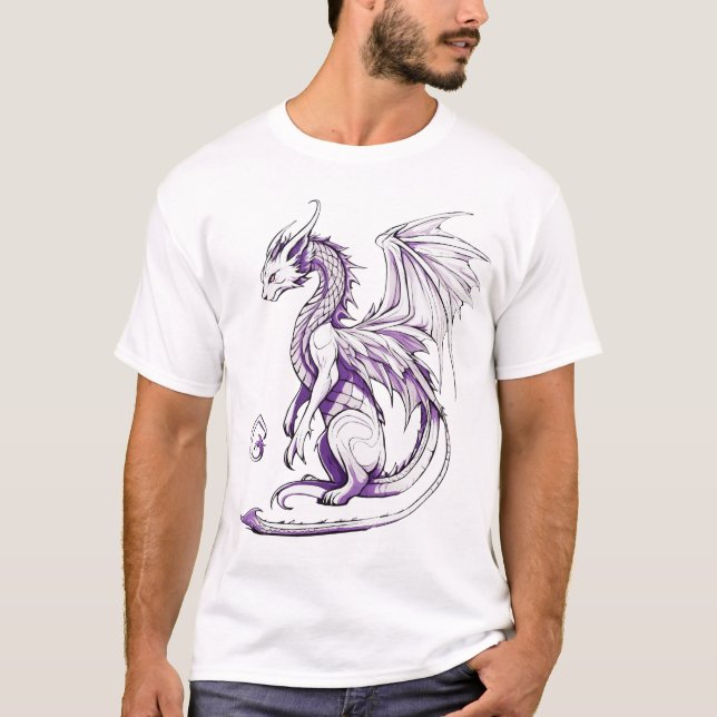 T-shirt Mythical Beasts & Dragon Outlines (Devant)