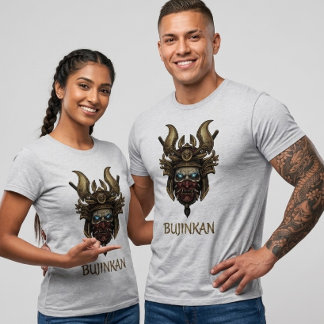 T-shirt Mythical Bujinkan Samurai Mask Glowing Eyes Tee