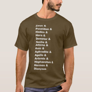 T-shirt Mythologie grecque Dids Panthéon Liste de Demigod