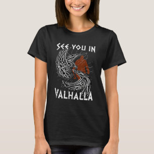 T-shirt Mythologie Norse Odin's Raven See You In Valhalla 