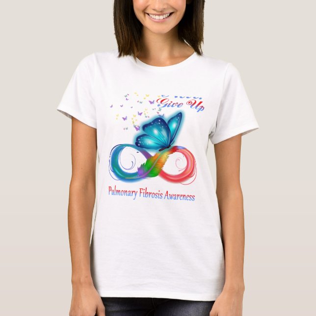 T-shirt N'abandonnez jamais la sensibilisation à la fibros (Devant)