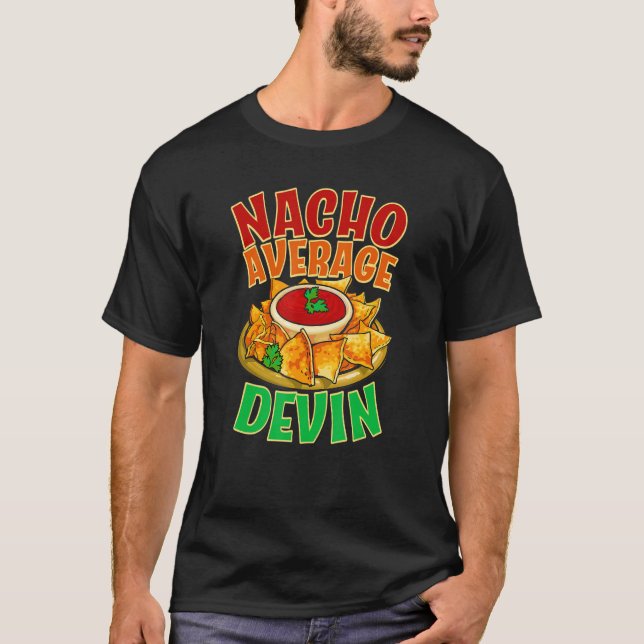 T-shirt Nacho Moyen Nom de Devin Taco  Surnom Nourriture M (Devant)