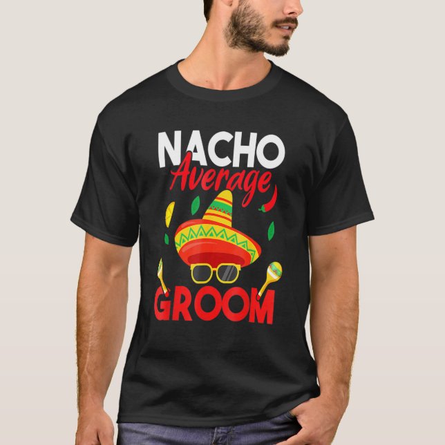 T-shirt Nacho Moyenne Groom Mustache Face Sombrero Hommes (Devant)