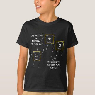 T-shirt NaCl sel et cuivre Tableau périodique Police Pun C
