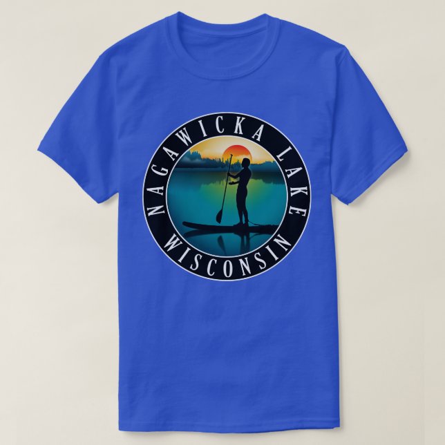 T-shirt Nagawicka Lake Wisconsin Paddleboard (Design devant)