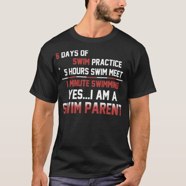 T-shirt Nage 6 jours nage pratique 5 heures nage rencontre (Devant)