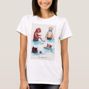 T-shirt Nage de chats à la plage, Louis Wain