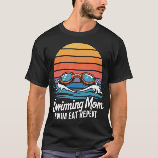 T-shirt Nage Maman Nage Mange Répète Rétro