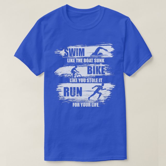 T-shirt Nagez Comme Le Bateau Sunk Vélo Comme Vous L'Avez  (Design devant)