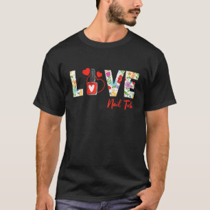 T-shirt Nail Tech Travail Uniforme Nail Polonais Love Hear