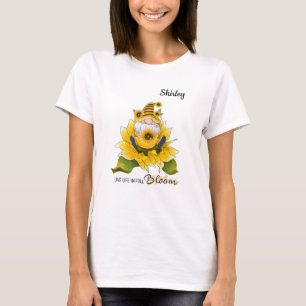 T-shirt Nain/Tournesols Femme "Vivez la vie en pleine flor