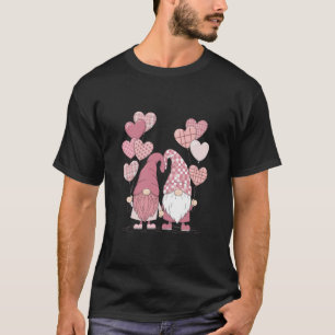 T-shirt Nains de la Saint-Valentin à carreaux buffles rose