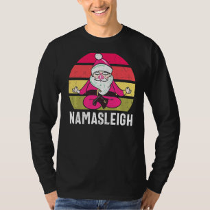 T-shirt Namasleigh Père Noël En Yoga Pose Méditant Drôle C