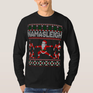 T-shirt NAMASLEIGH Ugly Christmas Sweater Meme Père Noël