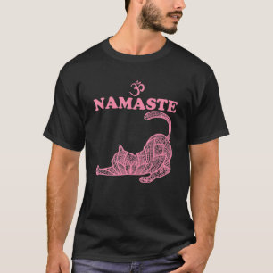 T-shirt Namaste Cat Yoga Pose Om Symbole Funny Yoga Cadeau