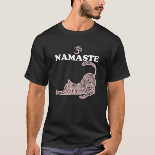 T-shirt Namaste Cat Yoga Pose Om Symbole Funny Yoga Cadeau