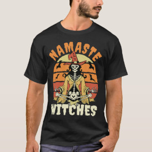 T-shirt Namaste Witches Skeleton Halloween Yoga