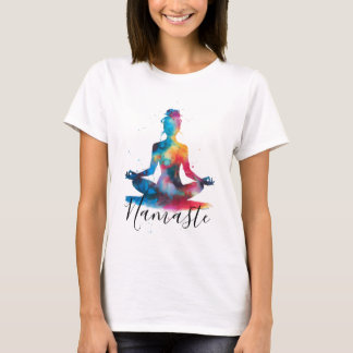 T-shirt Namaste Yoga Silhouette | Méditation colorée