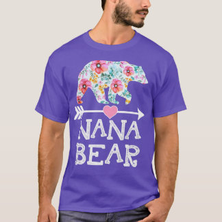T-shirt Nana Bear Chemise Floral Famille des Mères Fête Ca