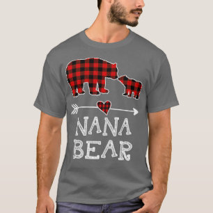 T-shirt Nana Bear Pajama de Noël Rouge Plaid Buffalo Famil