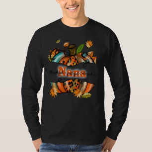 T-shirt Nana Citrouille Leopard Nana Merci Grateful Blesse