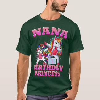 T-shirt Nana de l'anniversaire Princesse Dabbing Unicorn G